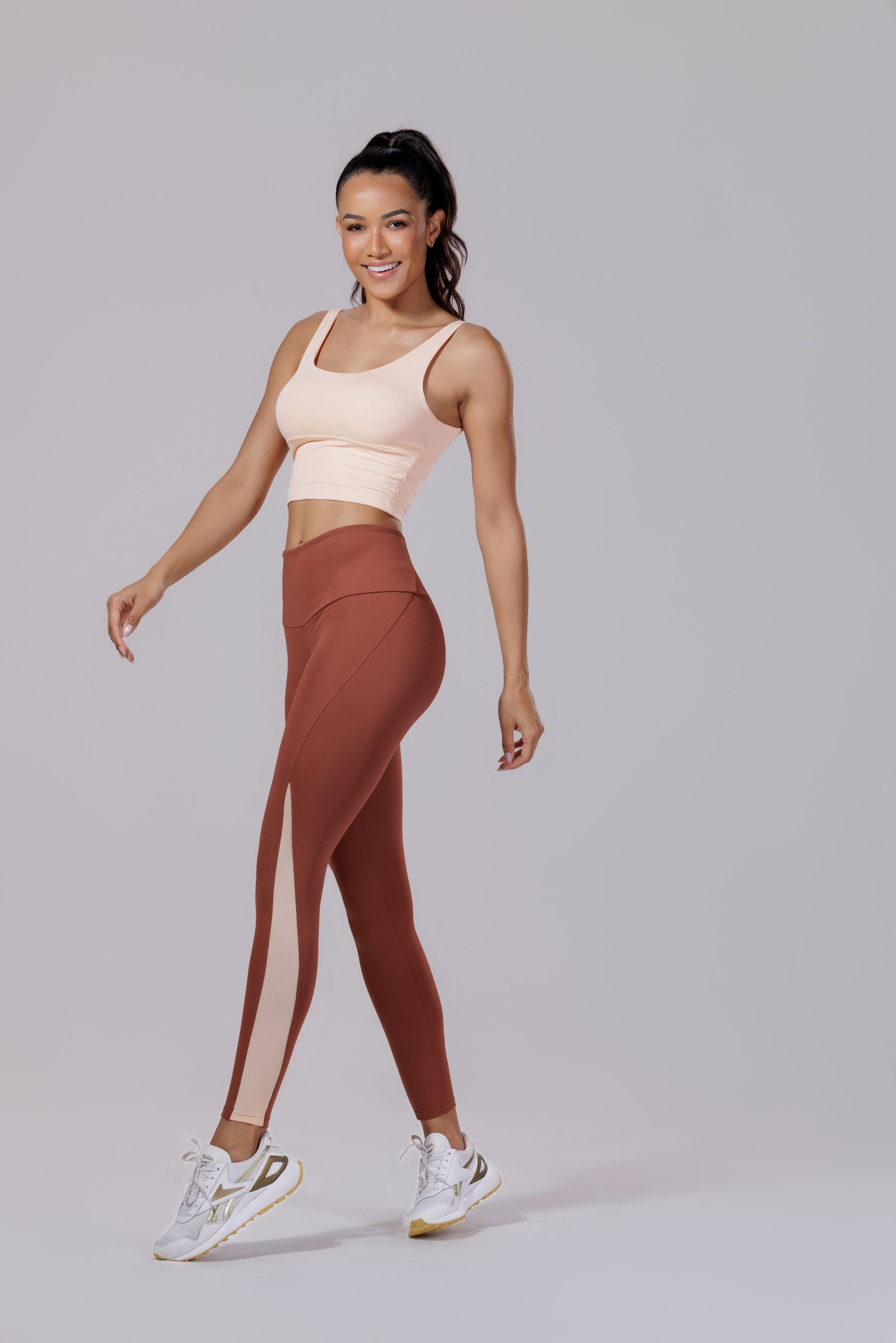 Legging Pretina Media Bicolor Aerobic/ Aerodry Burn